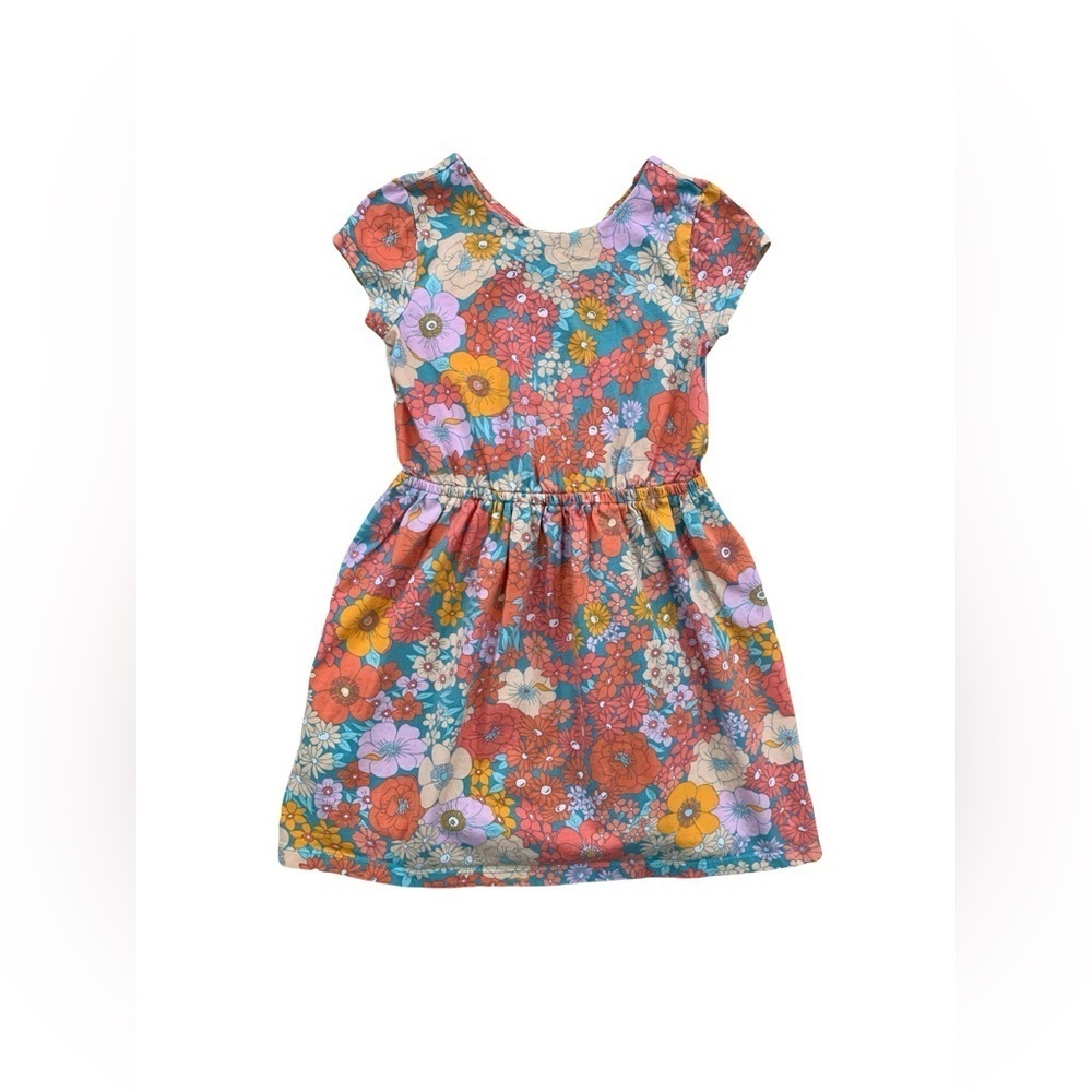 Carter's Floral Casual Dress in Coral/Orange, Yellow, Blue, Lavender